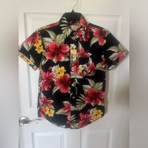 NWOT ABERCROMBIE & FITCH Mens Floral Hawaiian Button-Up Short Sleeve Shirt Sz XL